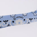 HERMES Ribbon Tie Silk Light Blue Silver Auth 198802M-8