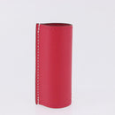 HERMES Lip Case Leather Pink Auth 198806M-5