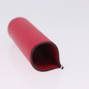 HERMES Lip Case Leather Pink Auth 198806M-7