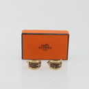 HERMES Earring Metal Gold Tone Auth 198808V-10