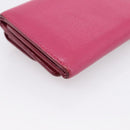 Miu Miu Compact Wallet Leather Pink Gold Auth 198809A-16