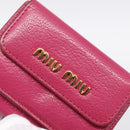 Miu Miu Compact Wallet Leather Pink Gold Auth 198809A-17