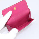 Miu Miu Compact Wallet Leather Pink Gold Auth 198809A-8