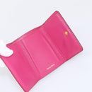 Miu Miu Compact Wallet Leather Pink Gold Auth 198809A-9