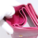 Miu Miu Compact Wallet Leather Pink Gold Auth 198809A-19