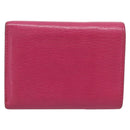 Miu Miu Compact Wallet Leather Pink Gold Auth 198809A-2