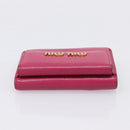 Miu Miu Compact Wallet Leather Pink Gold Auth 198809A-5