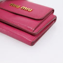 Miu Miu Compact Wallet Leather Pink Gold Auth 198809A-7