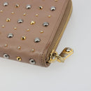 Miu Miu Long Wallet Leather Pink Gold Silver Auth 198810A-15
