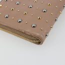 Miu Miu Long Wallet Leather Pink Gold Silver Auth 198810A-16