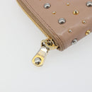 Miu Miu Long Wallet Leather Pink Gold Silver Auth 198810A-8