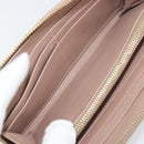 Miu Miu Long Wallet Leather Pink Gold Silver Auth 198810A-10