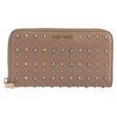 Miu Miu Long Wallet Leather Pink Gold Silver Auth 198810A-13