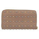 Miu Miu Long Wallet Leather Pink Gold Silver Auth 198810A-2