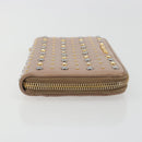 Miu Miu Long Wallet Leather Pink Gold Silver Auth 198810A-3