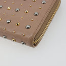 Miu Miu Long Wallet Leather Pink Gold Silver Auth 198810A-7