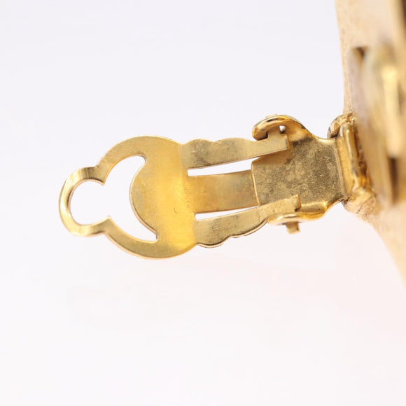 CHANEL Earring Metal Gold Tone CC Auth 198811V