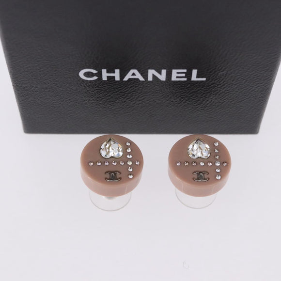 CHANEL Pierce Plastic Pink CC Auth 198812A