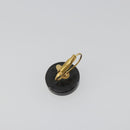 CHANEL Pierce Plastic Black Gold CC Auth 198813A-10