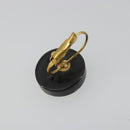 CHANEL Pierce Plastic Black Gold CC Auth 198813A-11
