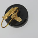 CHANEL Pierce Plastic Black Gold CC Auth 198813A-12