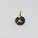 CHANEL Pierce Plastic Black Gold CC Auth 198813A-13