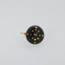 CHANEL Pierce Plastic Black Gold CC Auth 198813A-2