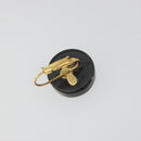 CHANEL Pierce Plastic Black Gold CC Auth 198813A-4