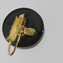 CHANEL Pierce Plastic Black Gold CC Auth 198813A-5