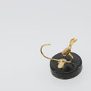 CHANEL Pierce Plastic Black Gold CC Auth 198813A-8