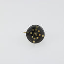 CHANEL Pierce Plastic Black Gold CC Auth 198813A-9