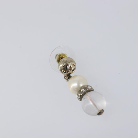 CHANEL Pierce Metal Silver CC Auth 198814A