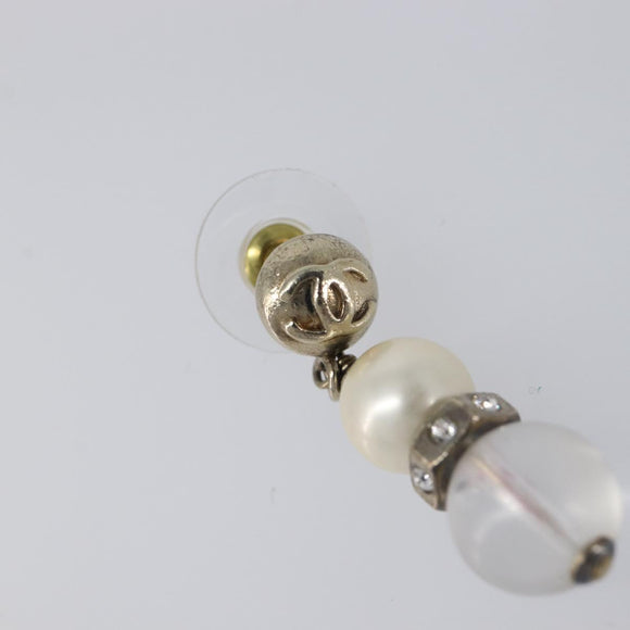 CHANEL Pierce Metal Silver CC Auth 198814A