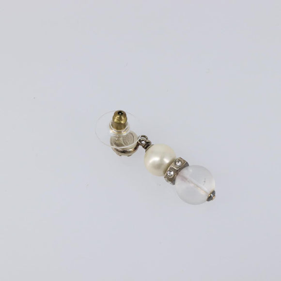 CHANEL Pierce Metal Silver CC Auth 198814A