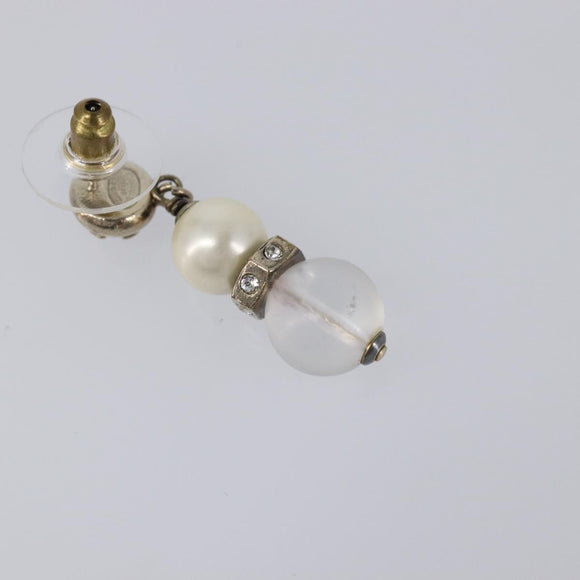 CHANEL Pierce Metal Silver CC Auth 198814A