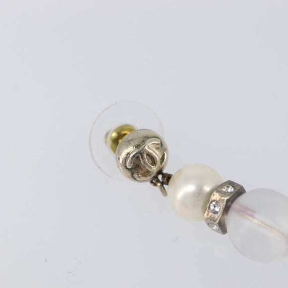 CHANEL Pierce Metal Silver CC Auth 198814A