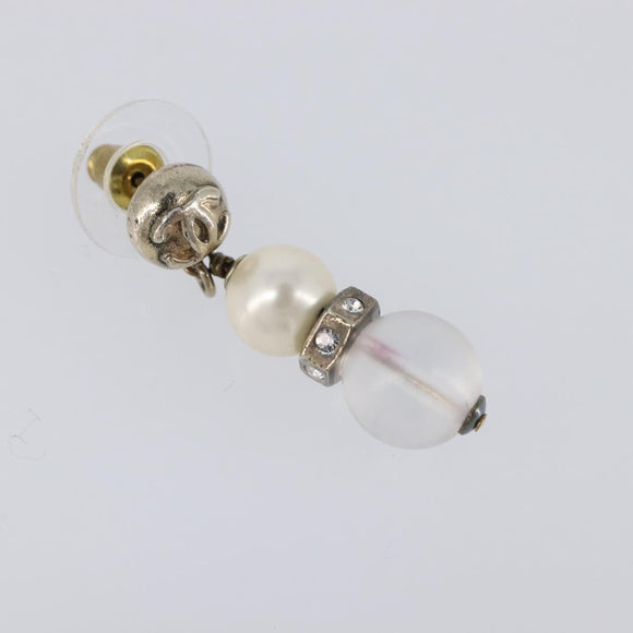 CHANEL Pierce Metal Silver CC Auth 198814A