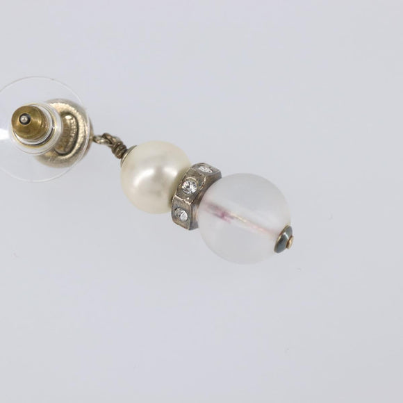 CHANEL Pierce Metal Silver CC Auth 198814A