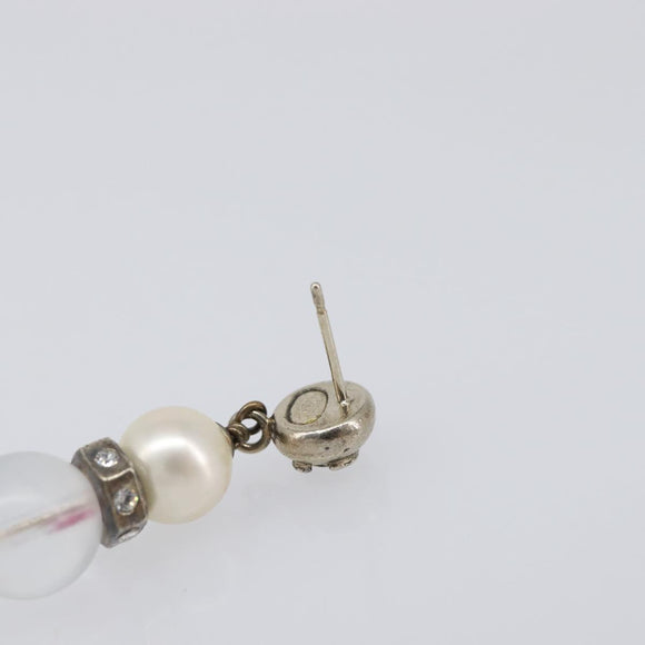 CHANEL Pierce Metal Silver CC Auth 198814A