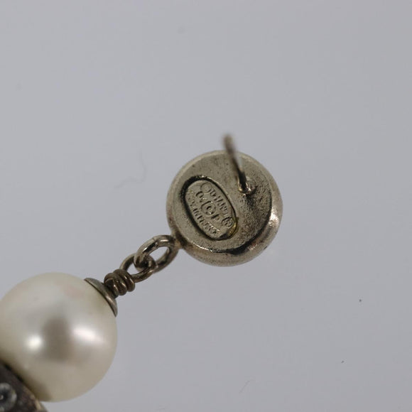 CHANEL Pierce Metal Silver CC Auth 198814A