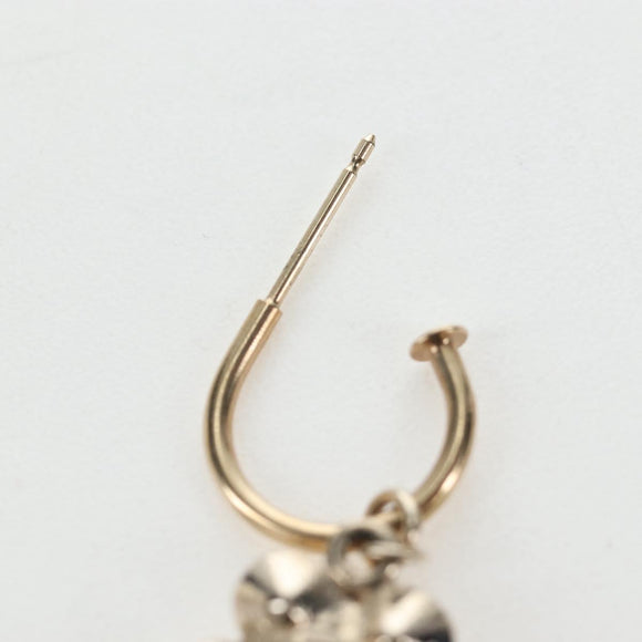 CHANEL Pierce Metal Champagne Gold CC Auth 198815M