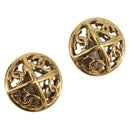 CHANEL Earring Metal Gold Tone CC Auth 198816V-1
