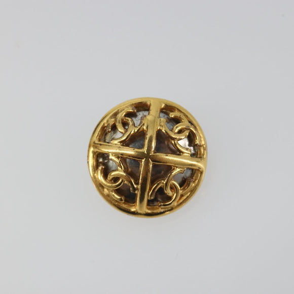 CHANEL Earring Metal Gold Tone CC Auth 198816V