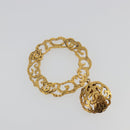 CHANEL Pierce Metal Gold Tone CC Auth 198818V-11