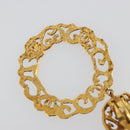 CHANEL Pierce Metal Gold Tone CC Auth 198818V-15