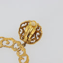 CHANEL Pierce Metal Gold Tone CC Auth 198818V-16