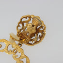 CHANEL Pierce Metal Gold Tone CC Auth 198818V-18