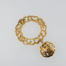 CHANEL Pierce Metal Gold Tone CC Auth 198818V-2