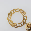 CHANEL Pierce Metal Gold Tone CC Auth 198818V-3