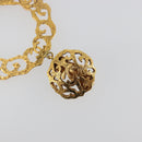 CHANEL Pierce Metal Gold Tone CC Auth 198818V-4
